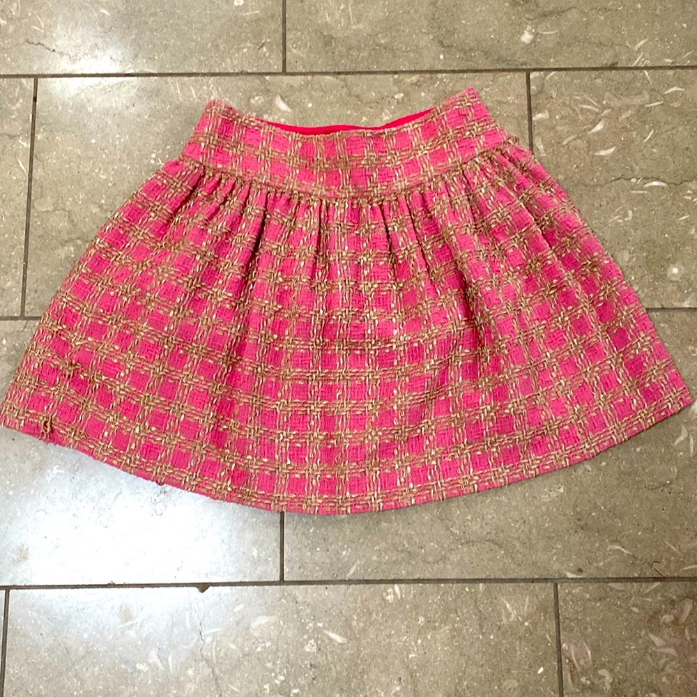 Valentino Valentino Pink mini winter Skirt, Pink and Gold skirt